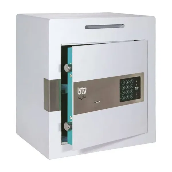 Caja de cobro electrónica con llave y ranura de entrada