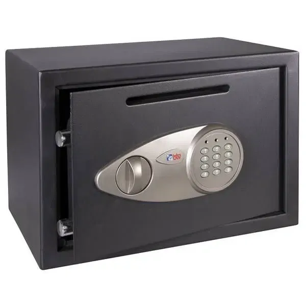 Caja de cobro electrónica con tirador y ranura de depósito